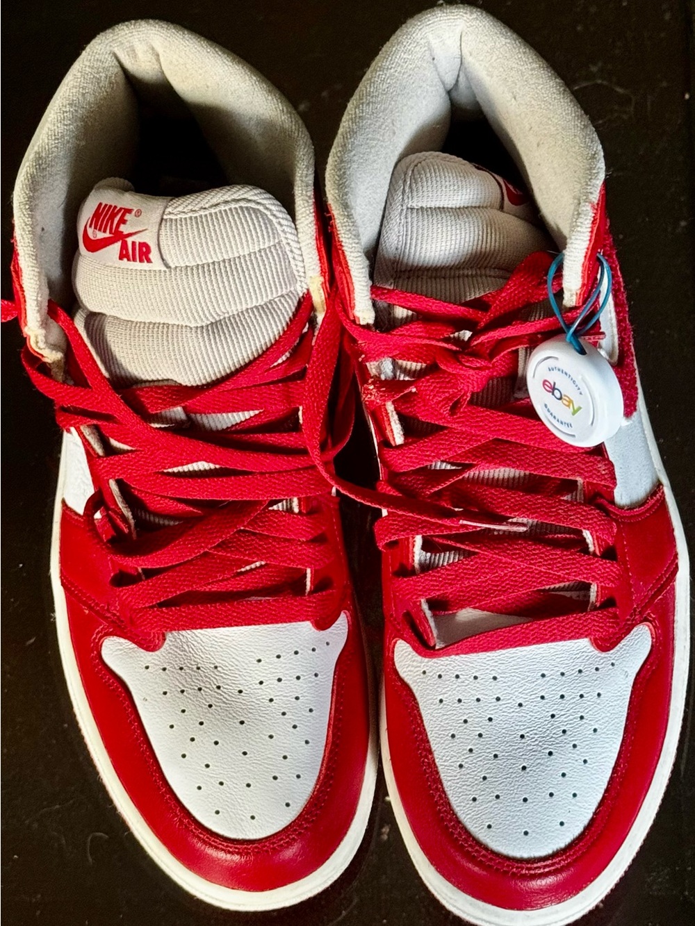 Nike Women’s Red and White Jordan High-Top Sneakers size 8.5
